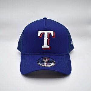 New Era 9FORTY MLB Texas Rangers A-Frame Trucker Snapback Hat Cap Royal Blue NWT